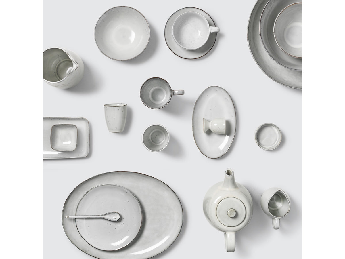 Broste Copenhagen Πιάτο Κεραμική Πιατέλα Nordic Οβάλ Sand Υπόλευκη W26,5xL35,5xH3 cm Broste Copenhagen